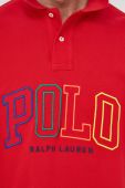 Бавовняне поло Polo Ralph Lauren колір червоний з аплікацією