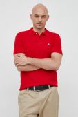 Бавовняне поло United Colors of Benetton колір червоний однотонний