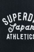 Бавовняний лонгслів Superdry колір чорний з аплікацією