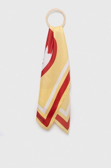 Хустка United Colors of Benetton жіноча колір жовтий візерунок