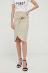 Спідниця Guess колір бежевий mini пряма (3039712)