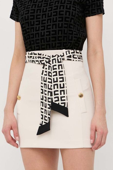 Спідниця Elisabetta Franchi колір бежевий mini пряма (3058331)