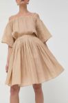 Спідниця Twinset колір бежевий mini розкльошена