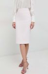 Спідниця Pinko колір рожевий midi олівець