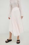 Спідниця Samsoe Samsoe Annica колір рожевий midi розкльошена
