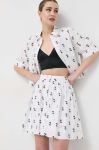 Бавовняна спідниця Karl Lagerfeld колір білий mini розкльошена
