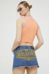Джинсова спідниця Von Dutch mini олівець колір блакитний