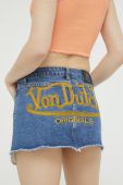 Джинсова спідниця Von Dutch mini олівець колір блакитний
