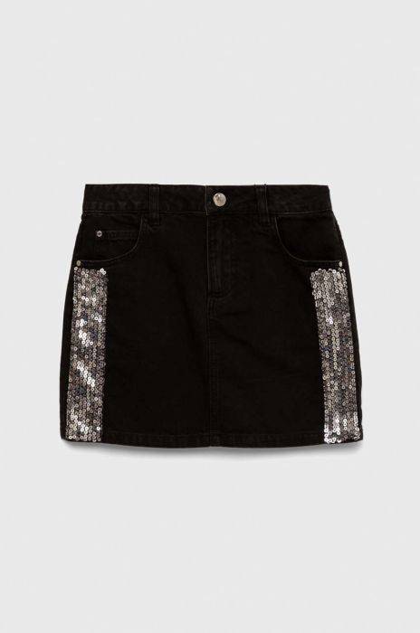 Дитяча джинсова спідниця Guess колір чорний mini пряма (2906118) Дитяча джинсова спідниця Guess колір чорний mini пряма (2906118)