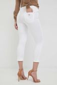Штани Guess жіночі колір білий облягаюче висока посадка Штани Guess жіночі колір білий облягаюче висока посадка