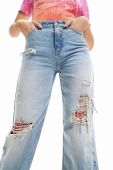 Джинси Desigual жіночі висока посадка колір блакитний (3045547)