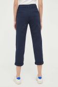 Штани United Colors of Benetton жіночі колір синій фасон chinos висока посадка Штани United Colors of Benetton жіночі колір синій фасон chinos висока посадка