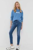 Джинси BOSS The Kitt жіночі висока посадка колір блакитний Джинси BOSS The Kitt жіночі висока посадка колір блакитний