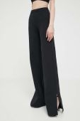 Штани GCDS жіночі колір чорний широке висока посадка Штани GCDS жіночі колір чорний широке висока посадка