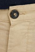 Льняні штани United Colors of Benetton колір бежевий пряме