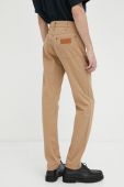 Штани Wrangler Larston чоловічі колір коричневий облягаючі