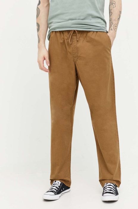 Бавовняні штани Vans чоловічі колір бежевий фасон chinos