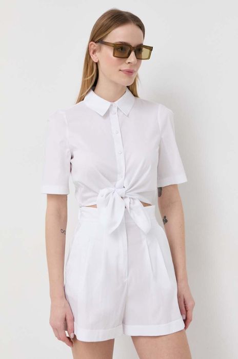 Комбінезон Patrizia Pepe колір білий з коміром Комбінезон Patrizia Pepe колір білий з коміром