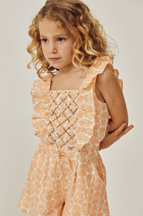 Дитячий бавовняний комбінезон zippy колір помаранчевий з бавовни Дитячий бавовняний комбінезон zippy колір помаранчевий з бавовни