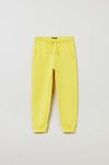 Дитячі бавовняні штани OVS колір жовтий однотонні Дитячі бавовняні штани OVS колір жовтий однотонні