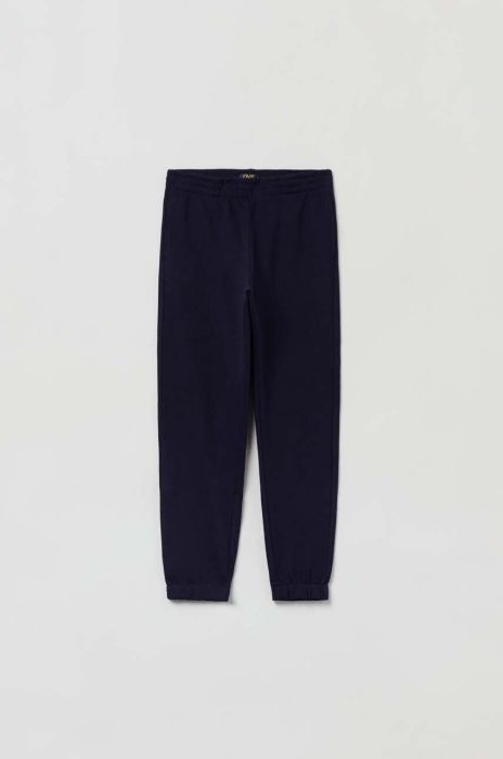 Дитячі бавовняні штани OVS однотонні колір блакитний (3128869) Дитячі бавовняні штани OVS однотонні колір блакитний (3128869)