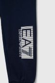 Дитячі бавовняні штани EA7 Emporio Armani колір синій з принтом (2922296)