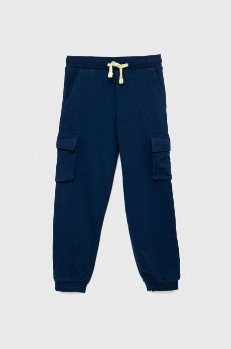 Дитячі бавовняні штани Guess колір синій однотонні (3053002) Дитячі бавовняні штани Guess колір синій однотонні (3053002)