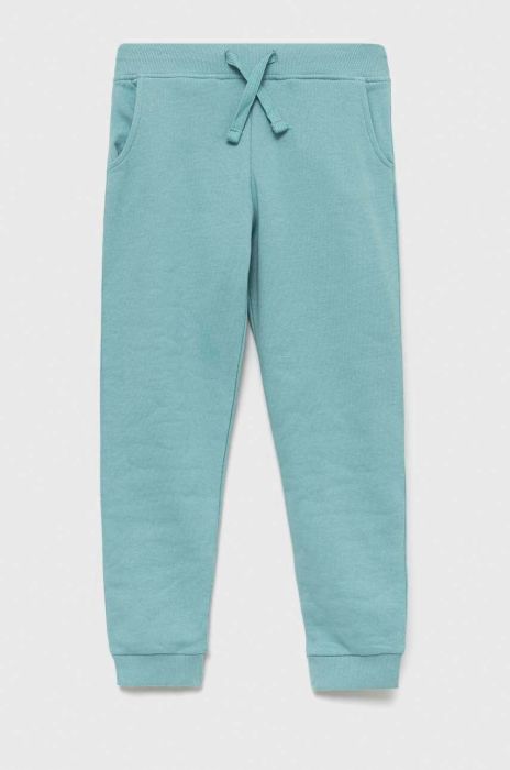 Дитячі бавовняні штани Guess колір бірюзовий однотонні (3136287) Дитячі бавовняні штани Guess колір бірюзовий однотонні (3136287)