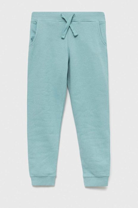 Дитячі бавовняні штани Guess колір бірюзовий однотонні (3136316) Дитячі бавовняні штани Guess колір бірюзовий однотонні (3136316)