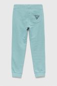 Дитячі бавовняні штани Guess колір бірюзовий однотонні (3136316) Дитячі бавовняні штани Guess колір бірюзовий однотонні (3136316)