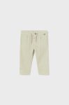 Дитячі бавовняні штанці Mayoral колір зелений однотонні