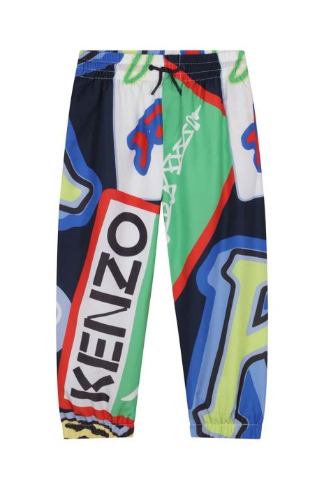 Дитячі спортивні штани Kenzo Kids колір синій візерунок