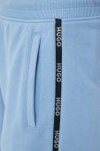 Бавовняні спортивні штани HUGO з аплікацією колір блакитний Бавовняні спортивні штани HUGO з аплікацією колір блакитний