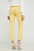 Штани Weekend Max Mara жіночі колір жовтий пряме висока посадка Штани Weekend Max Mara жіночі колір жовтий пряме висока посадка