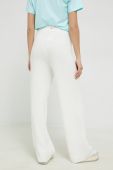 Штани Tommy Jeans жіночі колір білий широке висока посадка Штани Tommy Jeans жіночі колір білий широке висока посадка