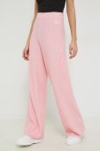 Штани Tommy Jeans жіночі колір рожевий широке висока посадка Штани Tommy Jeans жіночі колір рожевий широке висока посадка