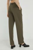 Штани Samsoe Samsoe жіночі колір зелений пряме висока посадка (2870812)