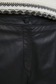 Шкіряні штани PS Paul Smith жіночі колір чорний пряме висока посадка Шкіряні штани PS Paul Smith жіночі колір чорний пряме висока посадка