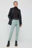 Штани PS Paul Smith жіночі колір зелений облягаюче висока посадка