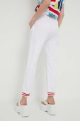 Штани Love Moschino жіночі колір білий пряме висока посадка Штани Love Moschino жіночі колір білий пряме висока посадка