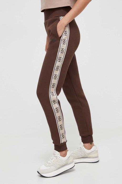 Спортивні штани Guess колір коричневий з аплікацією (3367652) Спортивні штани Guess колір коричневий з аплікацією (3367652)