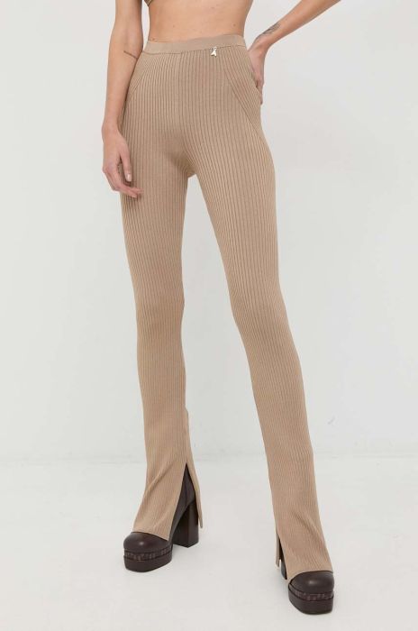 Штани Patrizia Pepe жіночі колір бежевий кльош висока посадка (2856148) Штани Patrizia Pepe жіночі колір бежевий кльош висока посадка (2856148)