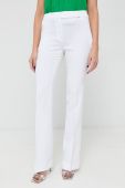 Штани MICHAEL Michael Kors жіночі колір білий пряме середня посадка Штани MICHAEL Michael Kors жіночі колір білий пряме середня посадка
