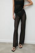Штани Remain жіночі колір чорний кльош висока посадка (2883079)