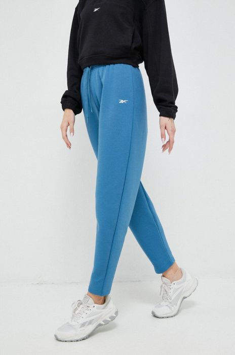 Спортивні штани Reebok однотонні колір блакитний (3014844) Спортивні штани Reebok однотонні колір блакитний (3014844)