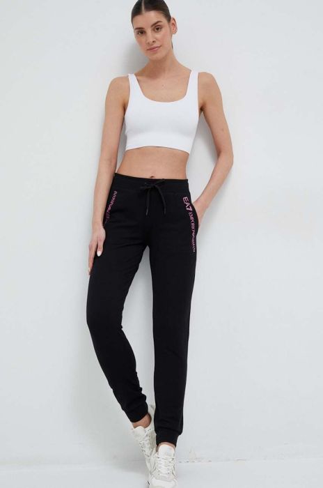 Спортивні штани EA7 Emporio Armani колір чорний з принтом (3039813)