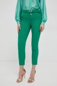Штани Liu Jo жіночі колір зелений фасон сигарети висока посадка