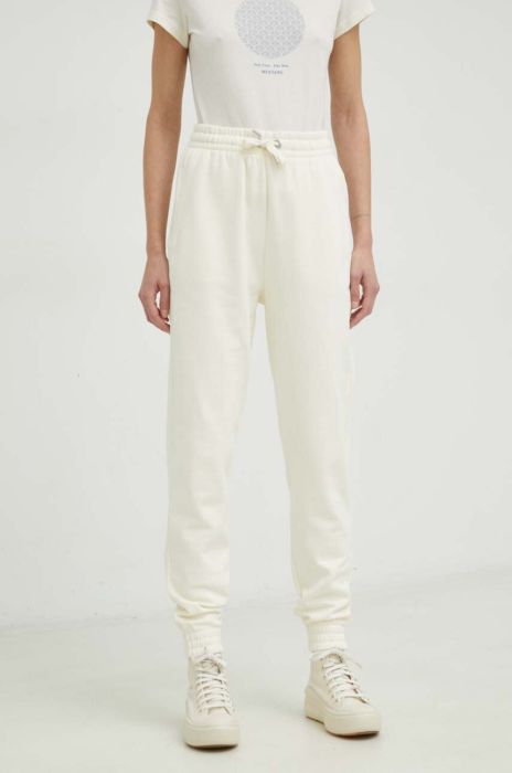 Бавовняні спортивні штани Mustang Style Cozy Jogger колір бежевий однотонні Бавовняні спортивні штани Mustang Style Cozy Jogger колір бежевий однотонні