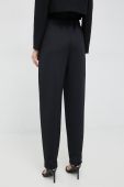 Штани Emporio Armani жіночі колір чорний пряме висока посадка (2957575)