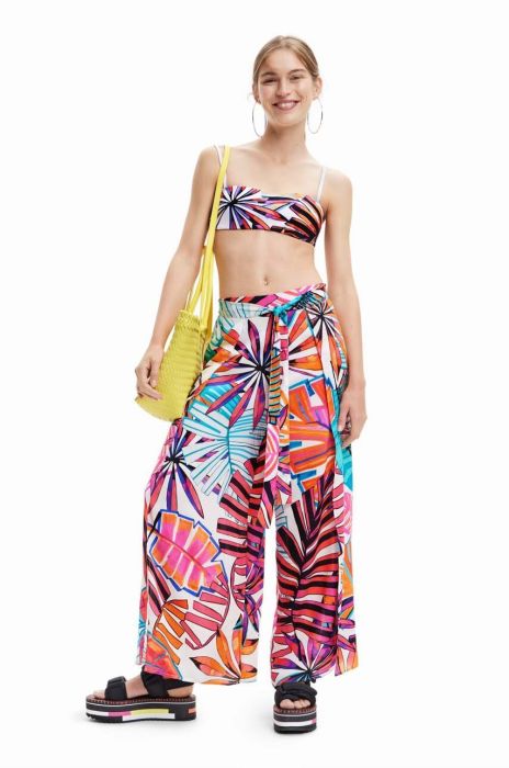 Штани Desigual жіночі колір білий широке висока посадка (3144832) Штани Desigual жіночі колір білий широке висока посадка (3144832)